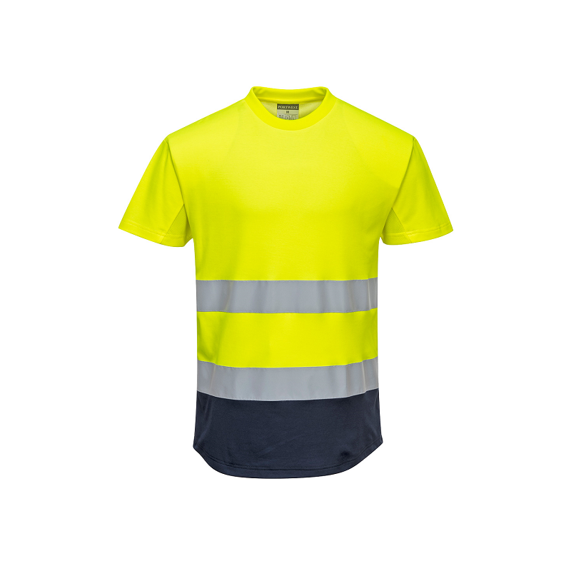 T-shirt ostrzegawczy dwukolorowy siatkowy C395